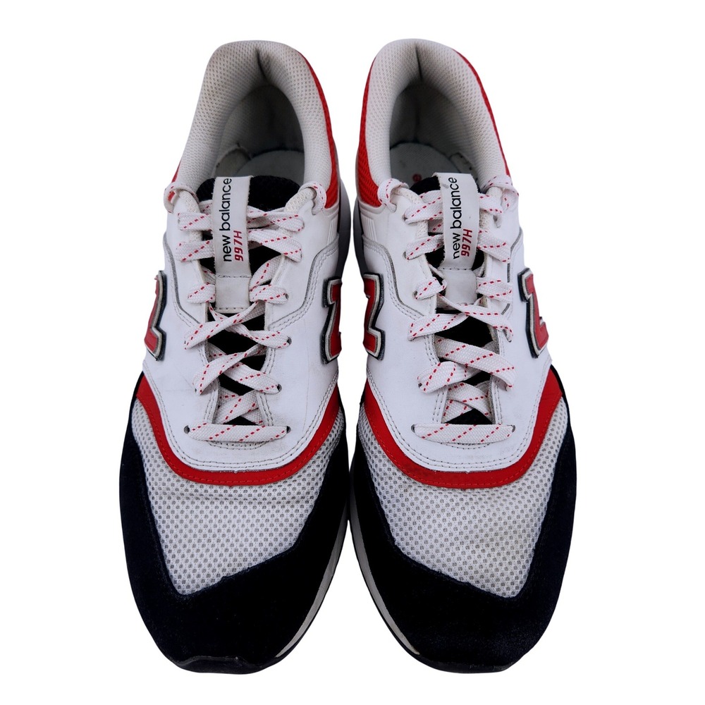 New Balance 997H Mens 10.5 Suede Mesh Sneakers White Red Black CM997HPD